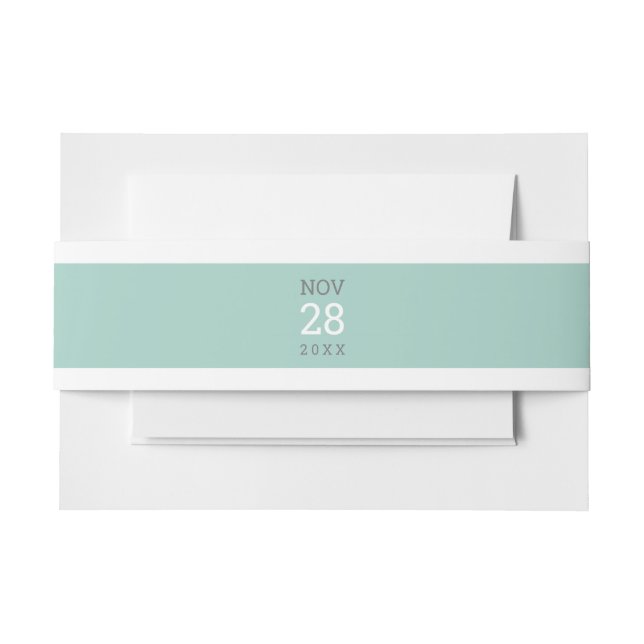 WEDDATE STACK einfache, moderne Text pastellfarben Einladungsbanderole (Vorderseite Beispiel)