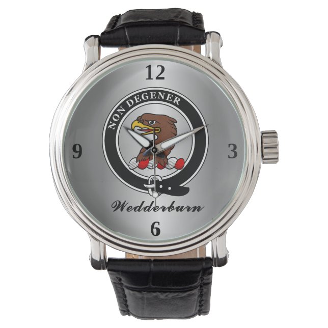 Wedderburn Clan Abzeichen Personalisiert Armbanduhr (Vorderseite)