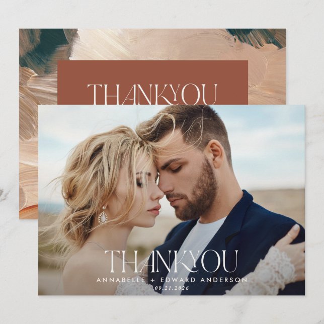 Wedding 1 Foto danke Ihnen terracotta aquamarin be (Vorne/Hinten)