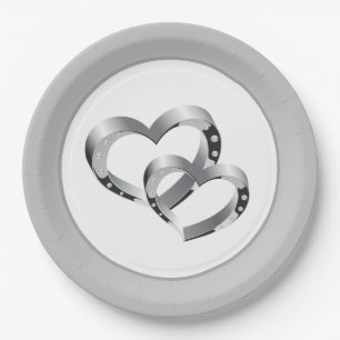 Wedding 9" Paper Teller - Zwei Herzen