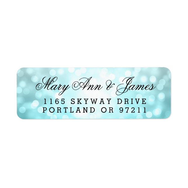 Wedding Address Beach Ombre Glitzer Lights (Vorne)