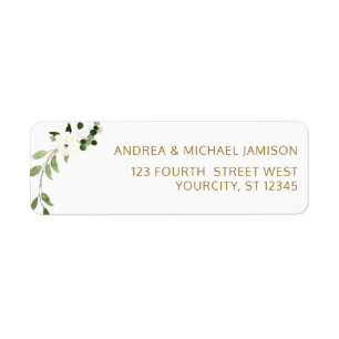 Wedding Adressen-Grün-rustikales Aquarell-Weiß