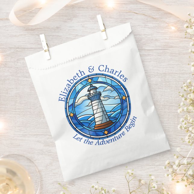 Wedding Adventure Lighthouse Sailing Nautical Geschenktütchen (Ausgeschnitten)