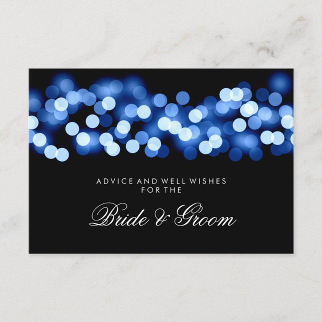 Wedding Advice Card Blue Hollywood Glam Hinweiskarte (Vorderseite)
