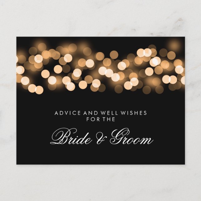 Wedding Advice Card Gold Hollywood Glam Hinweiskarte (Vorderseite)
