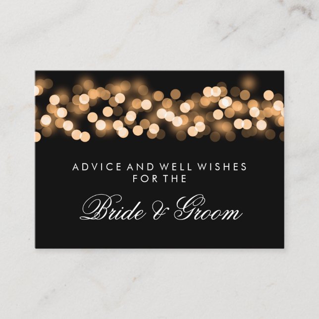 Wedding Advice Card Gold Hollywood Glam Hinweiskarte (Vorderseite)