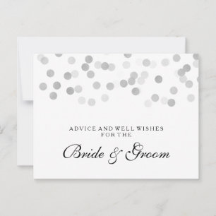 Wedding Advice Card Silver Foil Glitter Lights Hinweiskarte
