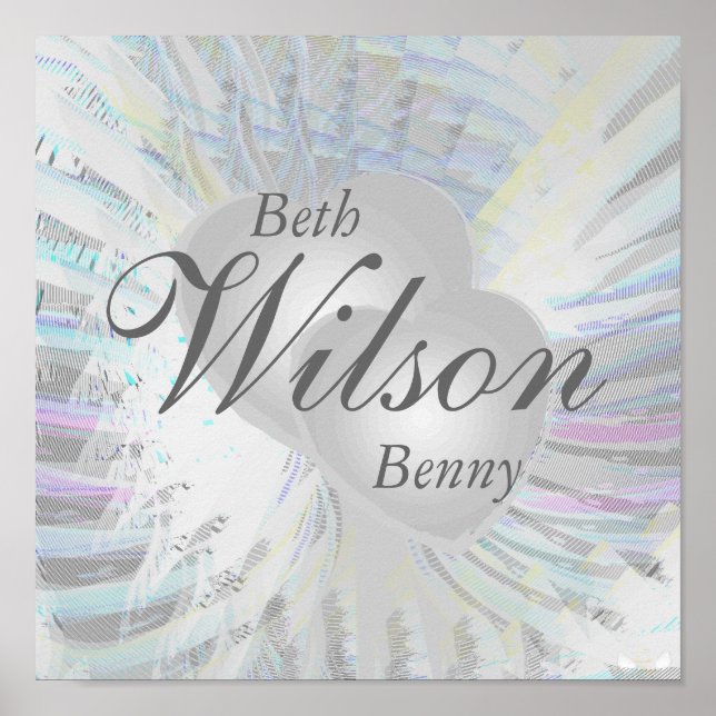 Wedding Angelic Wings Pearly Hearts Poster (Vorne)