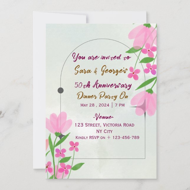 Wedding Anniversary Invitations  (Devant)