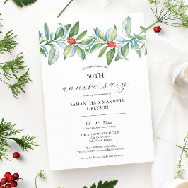 Wedding Anniversary Invitations Christmas Greenery Einladung