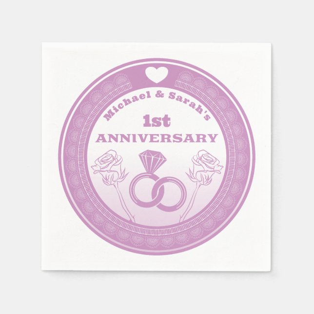 Wedding anniversary Lace look change the year Serviette (Vorderseite)