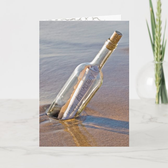 Wedding anniversary message in a bottle karte (Vorderseite)