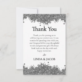 Wedding Anniversary Silver Faux Glitter  Dankeskarte