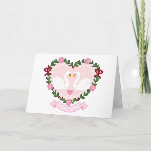 Wedding Anniversary Valentine Forever in Love Karte (Vorderseite)