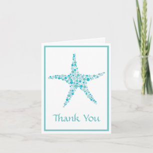 Wedding Aqua Turquoise Starfish Danke Karte