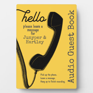 Wedding Audio Guest Book Signing Black Phone Gelb Fotoplatte
