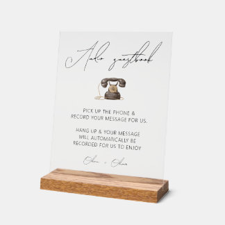 Wedding audio guestbook acrylic sign