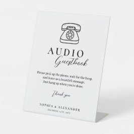 Wedding Audio Guestbook Minimalistisch Pedestal Si Sockelschild