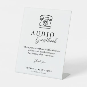 Wedding Audio Guestbook Minimalistisch Pedestal Si Sockelschild