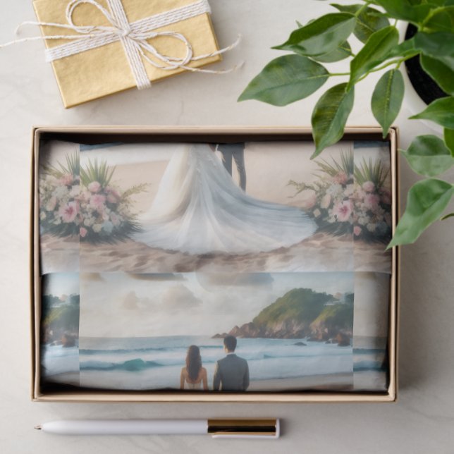Wedding Beach Couple Seidenpapier (Geschenk)