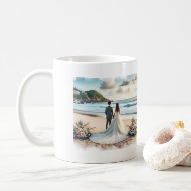 Wedding Beach Couples Kaffeetasse (Mit Donut)