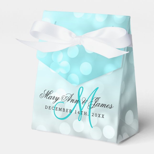 Wedding Beach Ombre Glitzer Lights Geschenkschachtel (Vorderseite)