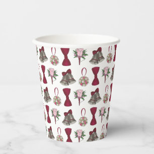 Wedding Bells Blume Bow Krawatte Bridal Rose Bouqu Pappbecher