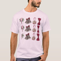 Wedding Bells Bridal Rose Blume Bowtie T-Shirt