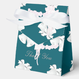 Wedding Bells Floral Aquamarin Danke Geschenkschachtel