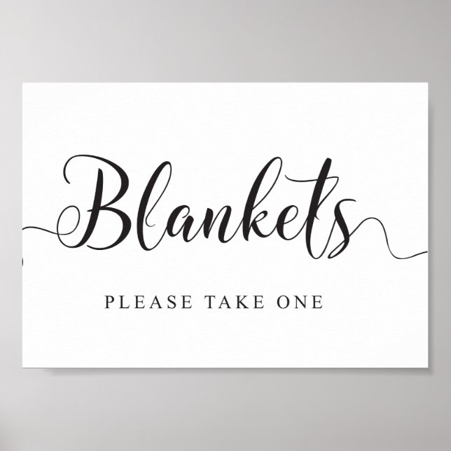 Wedding Blankets Sign. Please take a Blanket Poster (Vorne)