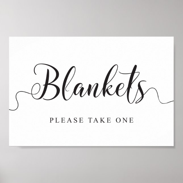 Wedding Blankets Sign. Please take a Blanket Poster (Vorne)