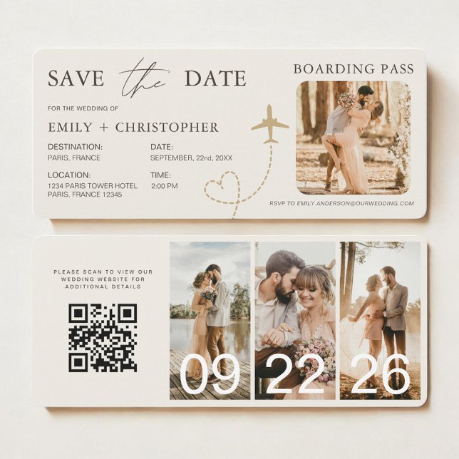 Wedding Boarding Pass Plane QR Code (Von Creator hochgeladen)