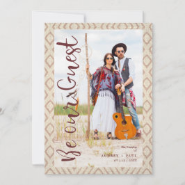 Wedding Bohemian Tribal Textile Texture Background Einladung