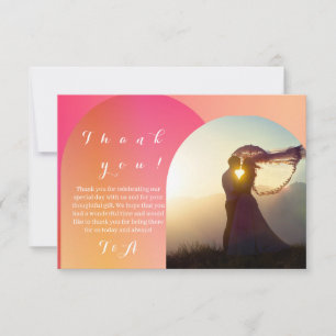 Wedding Boho Arch Foto Sunset Ombre Vielen Dank Dankeskarte