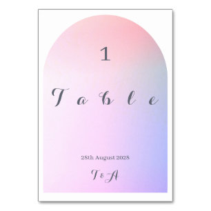 Wedding Boho Arch Pink Lilac Ombre Tischnummer
