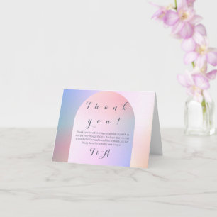 Wedding Boho Arch Pink Lilac Ombre Vielen Dank Karte