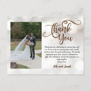 Wedding Bokeh Vielen Dank für Ihre Nachricht Postkarte