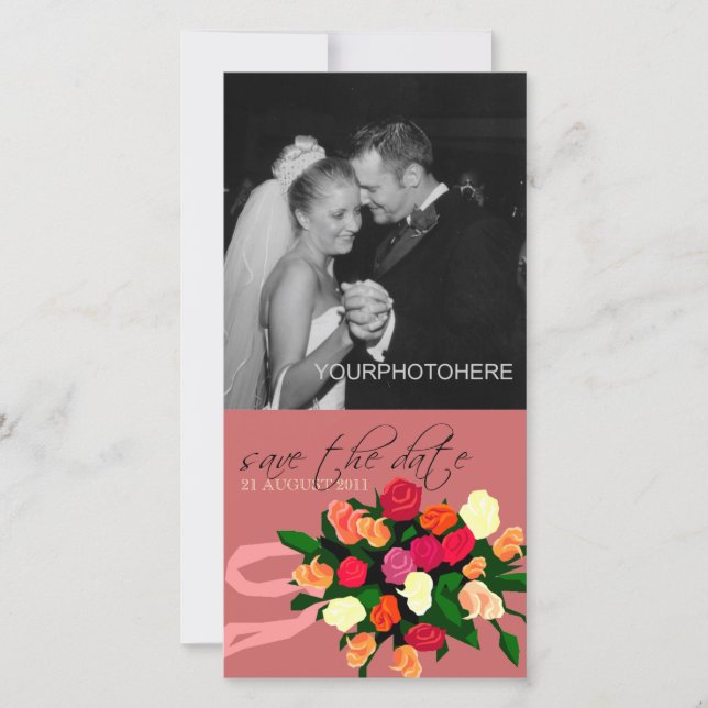 Wedding Bouquet Foto Speichern Sie die Datumskarte Save The Date (Vorderseite)