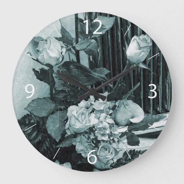 Wedding Bouquet Große Wanduhr (Vorderseite)