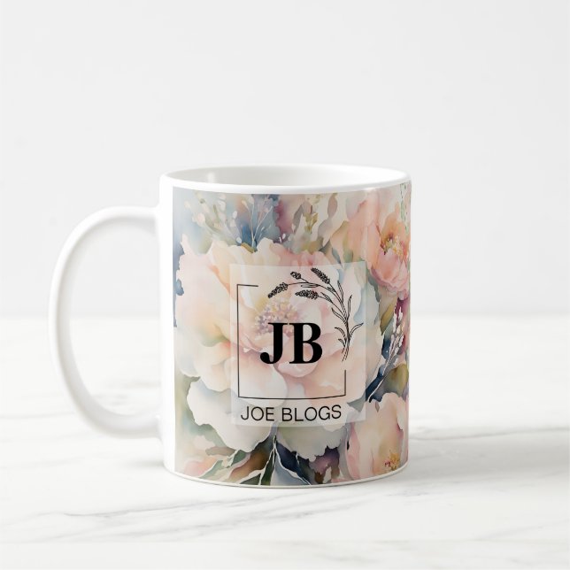Wedding Bouquet Monogram Tasse (Links)