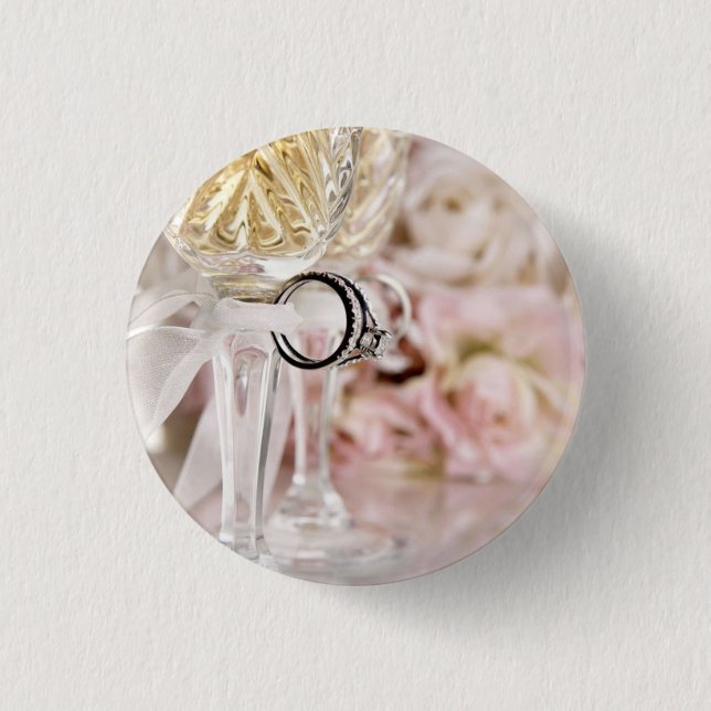 Wedding Bouquet Rings Button (Vorderseite)