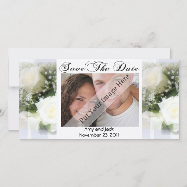 Wedding Bouquet Save the Date Fotokarte (Vorderseite)