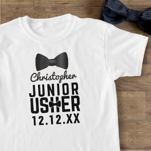 Wedding Bow Krawatte Junior Usher Attendant T - Sh T-Shirt