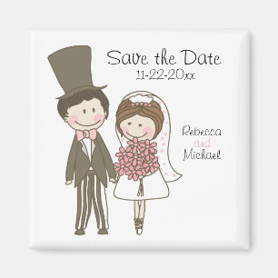 Wedding Braut-und Bräutigam-niedlicher Cartoon Magnet