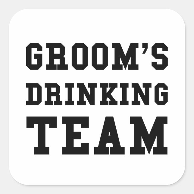 Wedding Bräutigame, die Team trinken Quadratischer Aufkleber (Vorderseite)