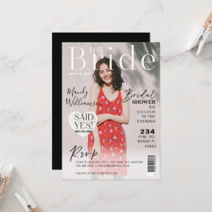 Wedding Brautparty Trendy Foto Magazine Cover Einladung