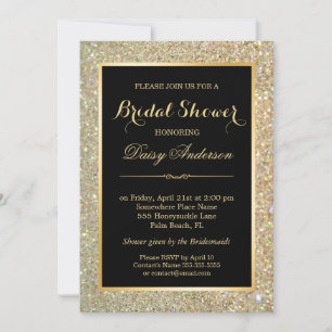 Wedding Brautparty Trendy Gold Glitzer Glitzern Einladung