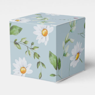 Wedding Bridal Shower Blue Daisy Favor Box Geschenkschachtel