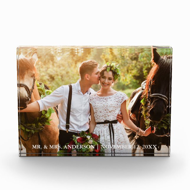 Wedding Bride and Groom Mr. und Mrs. Fotoblock (Vorderseite)