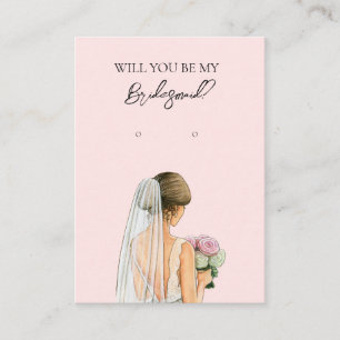 Wedding Bride Bridesmaid Earring Display Card Visitenkarte
